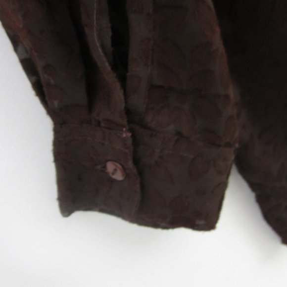 Vintage Prete Woman Plus 3X Brown Floral LS Blouse Shirt Silky Cottagecore - Picture 8 of 12